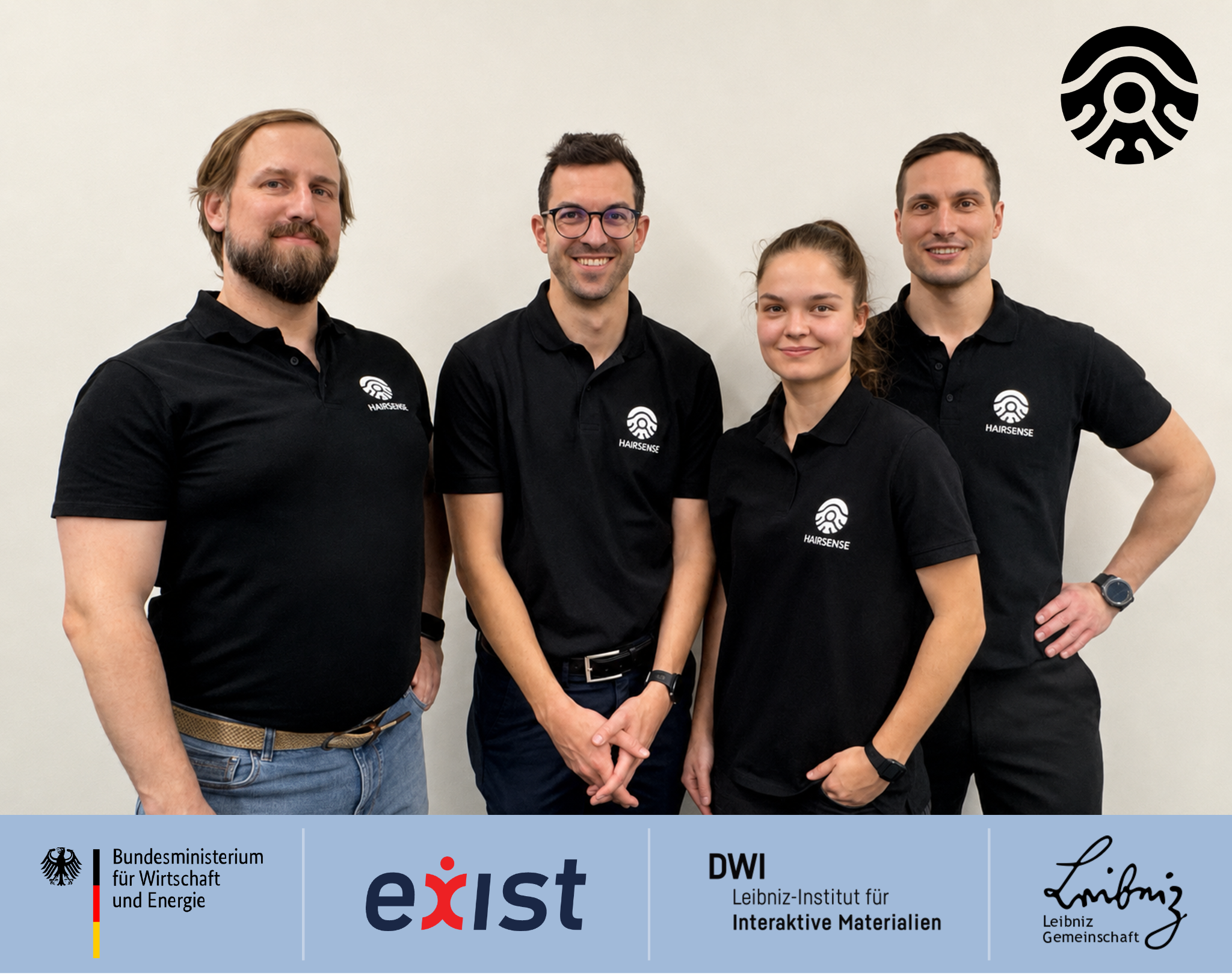 HairSense team with funding logos
