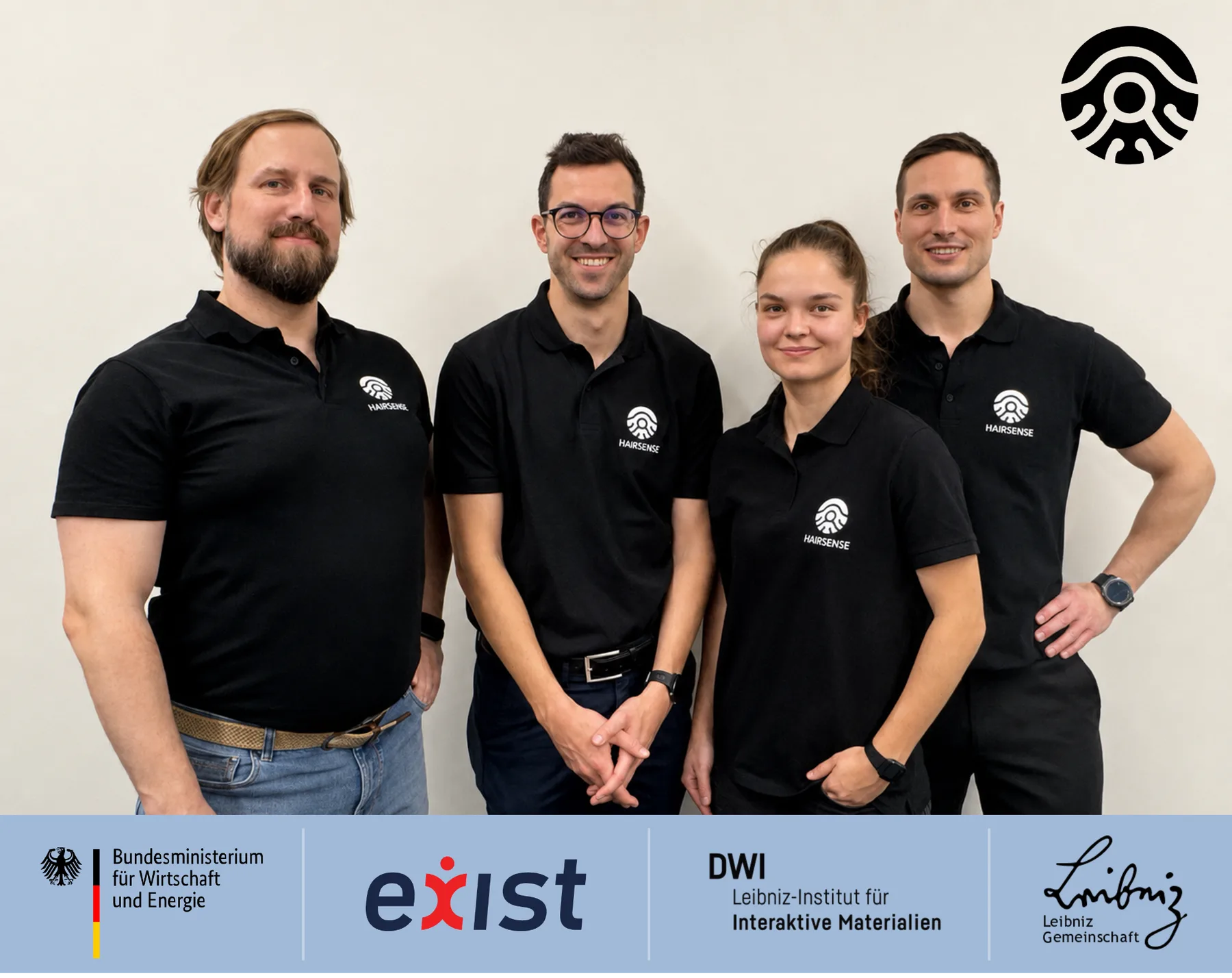 HairSense team with funding logos